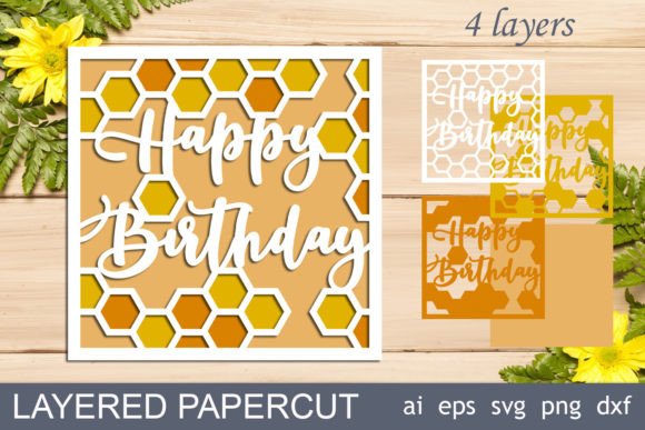 3D Layered Birthday Card for Laser Cutting & Shadow Boxes