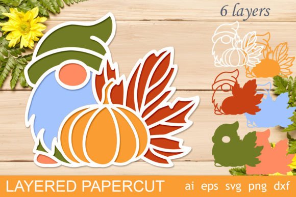 3D Layered Fall Gnome: Laser Cutting Wall Decor