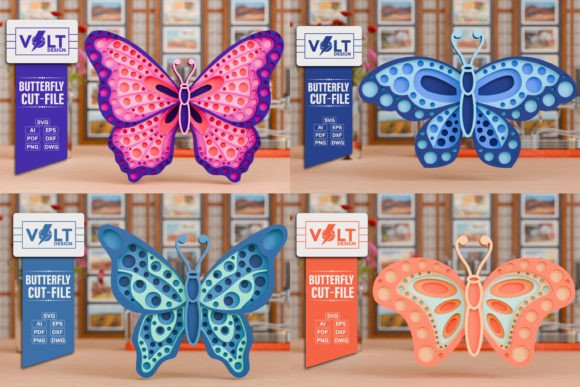 Butterfly 3D SVG: Laser Cutting & Wall Decor