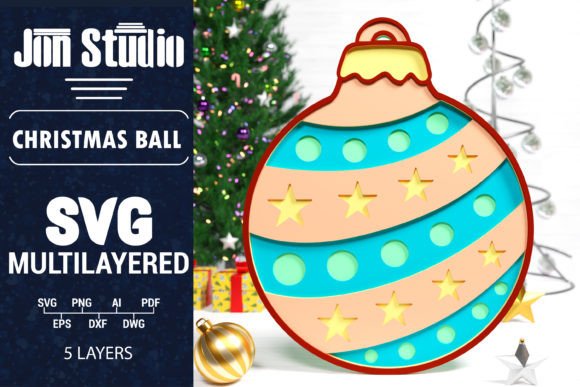 Christmas Ball PaperCut: Graphics for Crafts