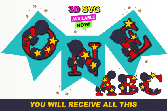 Circus Alphabet 3D SVG for Laser Cutting Wall Decor