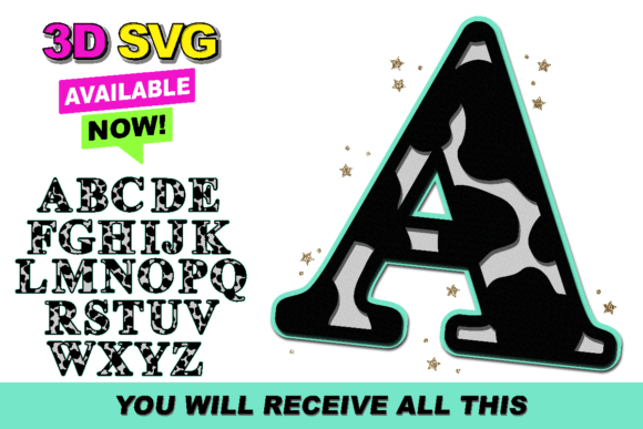Cow Print Alphabet 3D SVG: A Designer's Review