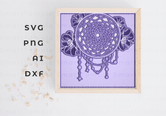 Dream Catcher Multilayer, Layered Svg for 3D SVG Shadow Boxes