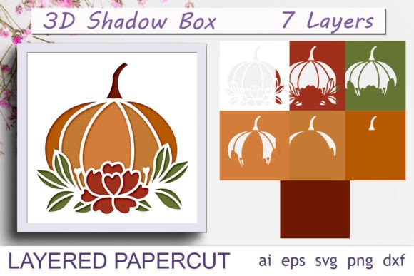Fall 3D Shadow Box SVG: Laser Cutting for Autumn Boxes
