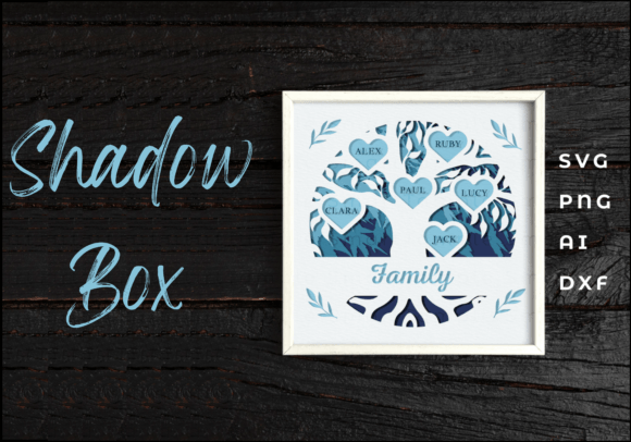 Family Tree Shadow Box Svg: 3D SVG for Shadow Boxes