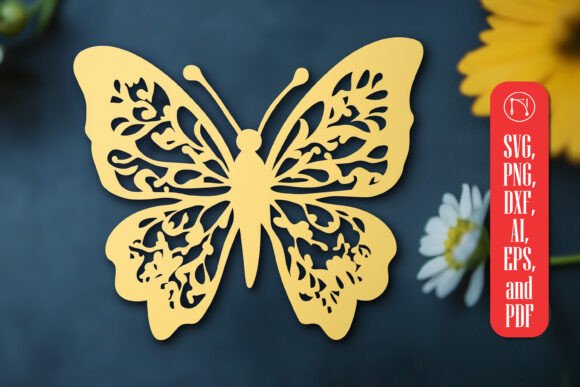 Floral Butterfly SVG for Laser Cutting & Wall Decor
