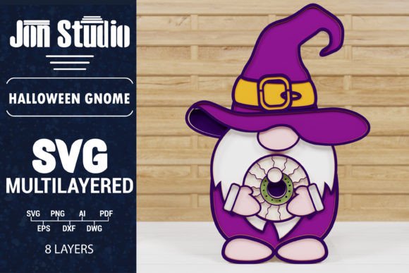 Halloween Gnome 3D SVG: Graphics for Crafts