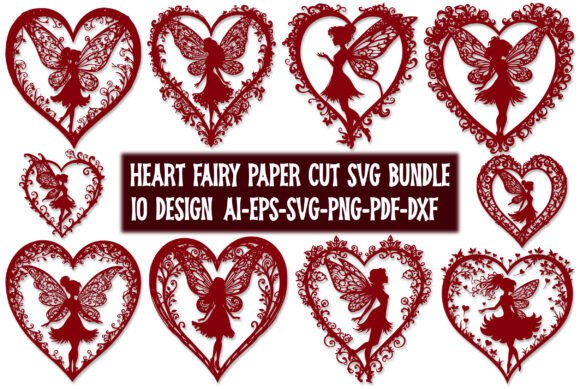 Heart Fairy SVGs for Laser Cutting & Wall Decor