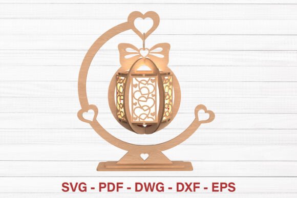 Heart Pattern Lantern: 3D SVG for Valentine Laser Cutting