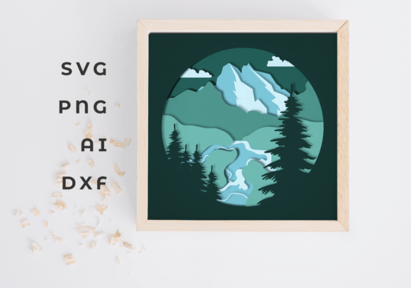 Layered Mountain SVG: A 3D SVG for Shadow Boxes