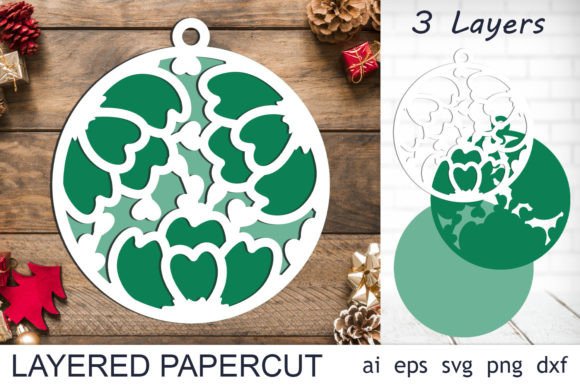 Layered Papercut Christmas Tree Decor for Winter Laser Cutting