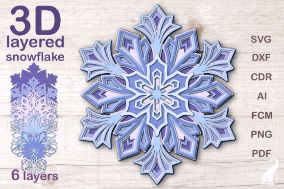 Layered Snowflake: A 3D SVG Christmas Essential