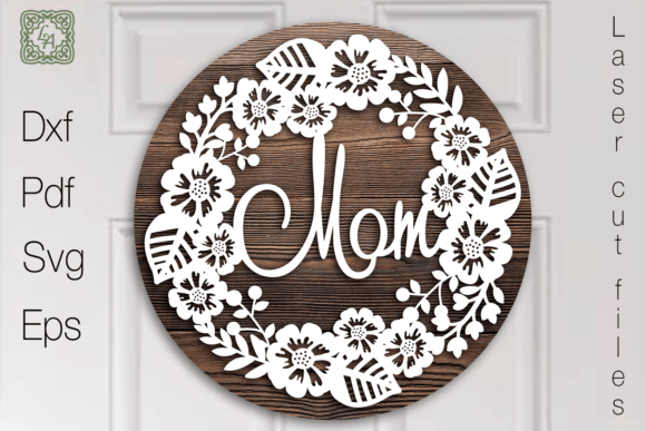 Mom Round Sign. Flowers: 3D SVG Shapes for Bloggers