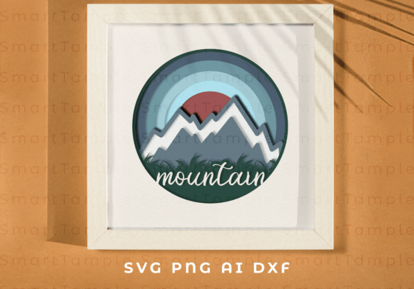 Mountain Shadow Box SVG: Laser Cutting & Shadow Boxes