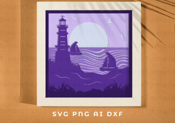 Nautical Shadow Box SVG: A 3D Asset for Editors