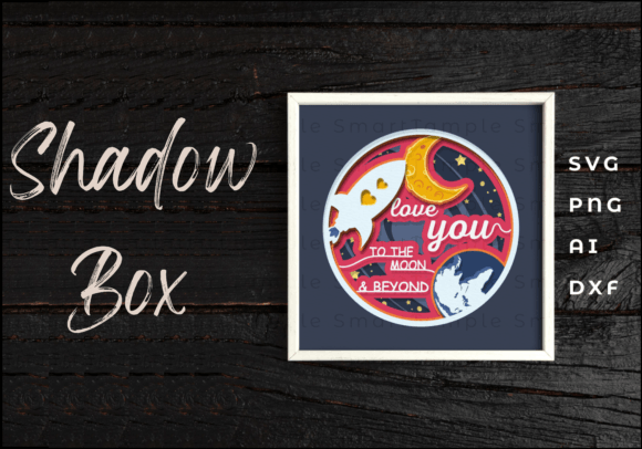 Space Shadow Box Rocket 3D SVG for Shadow Boxes