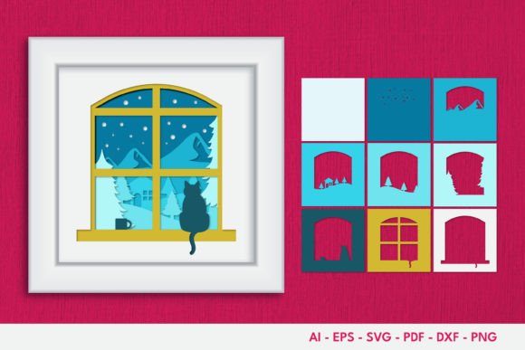 Winter Cat Papercut: Laser Cutting & Design